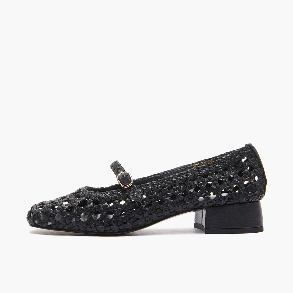 Ballerina Mary con Cinturino in Pelle Intreccio Vienna