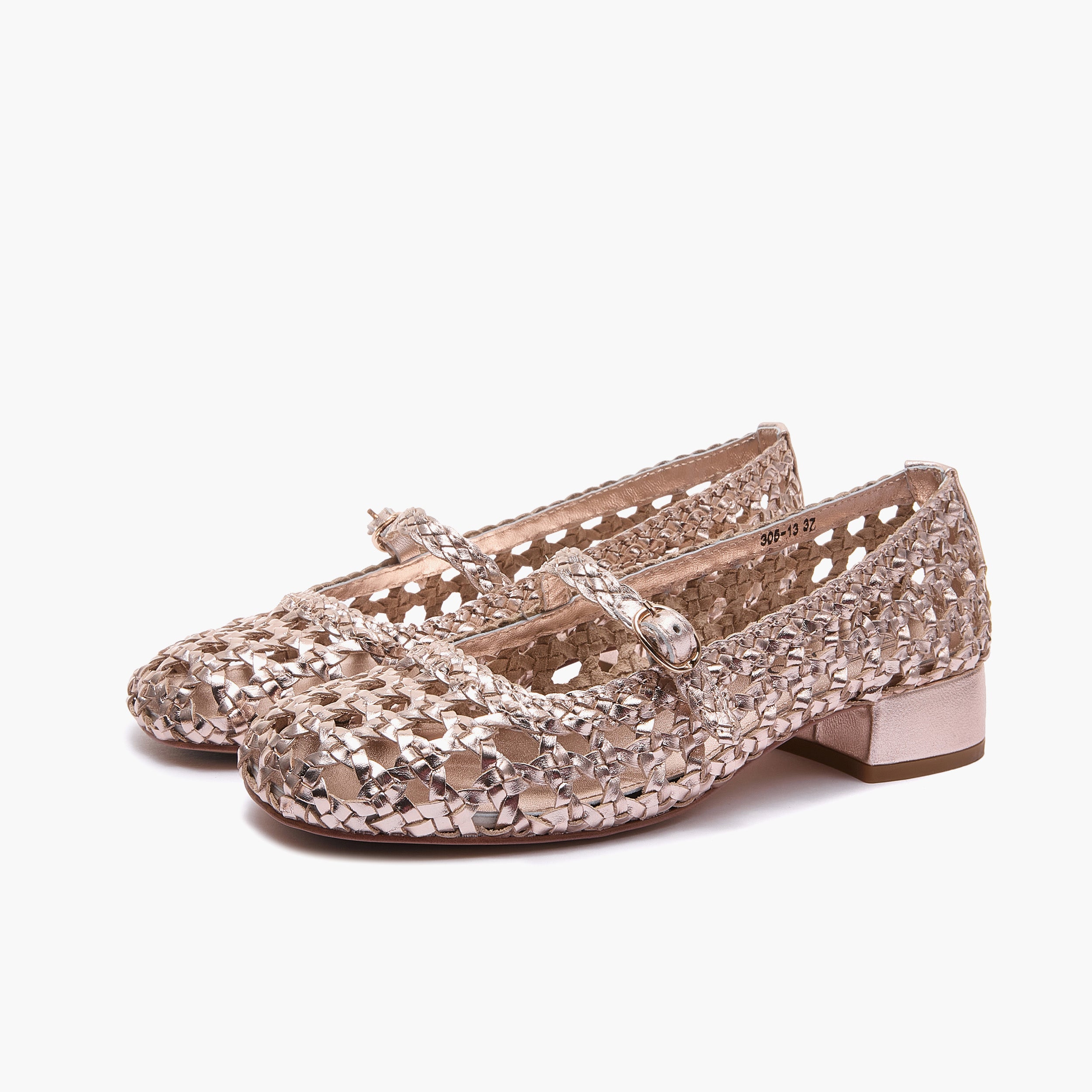 Ballerina Mary con Cinturino in Pelle Intreccio Vienna